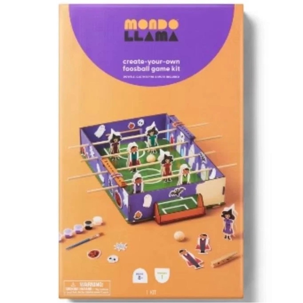 🔵 Mondo Llama Create Your Own Halloween FOOSBALL Game Kit Paint Box Ages 8+ NEW